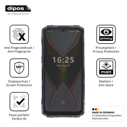 Privatsphäre-Schutz durch Sichtschutz-Folie passend zugeschnitten für Hotwav Cyber 15