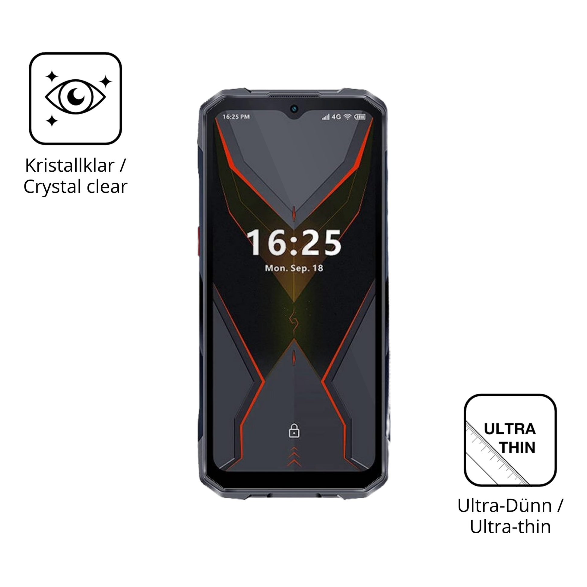 Dünne und klare Folie passend zugeschnitten für Hotwav Cyber 15