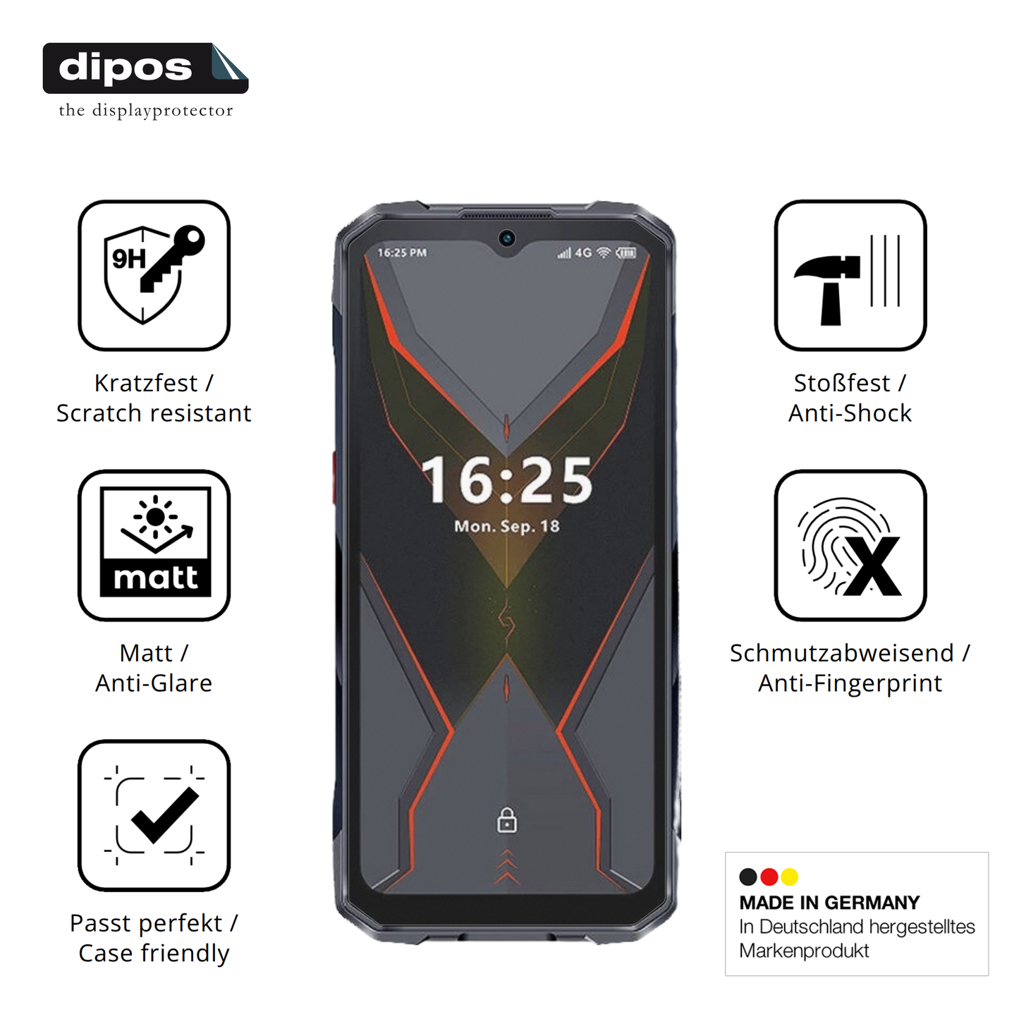 Displayschutz hergestellt in Deutschland, höchste Qualität made in Germany