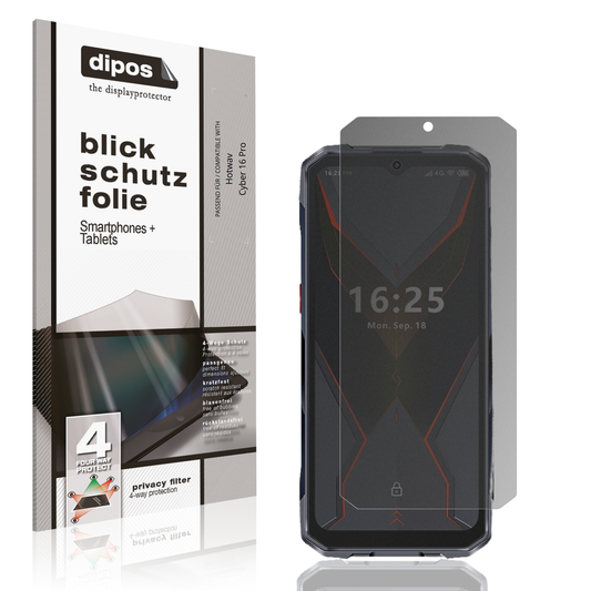 Blickschutzfolie von dipos passend für Hotwav Cyber 16 Pro, präziser Zuschnitt und blasenfrei montiert