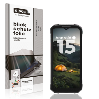 Blickschutzfolie von dipos passend für Hotwav Hyper 7, präziser Zuschnitt und blasenfrei montiert