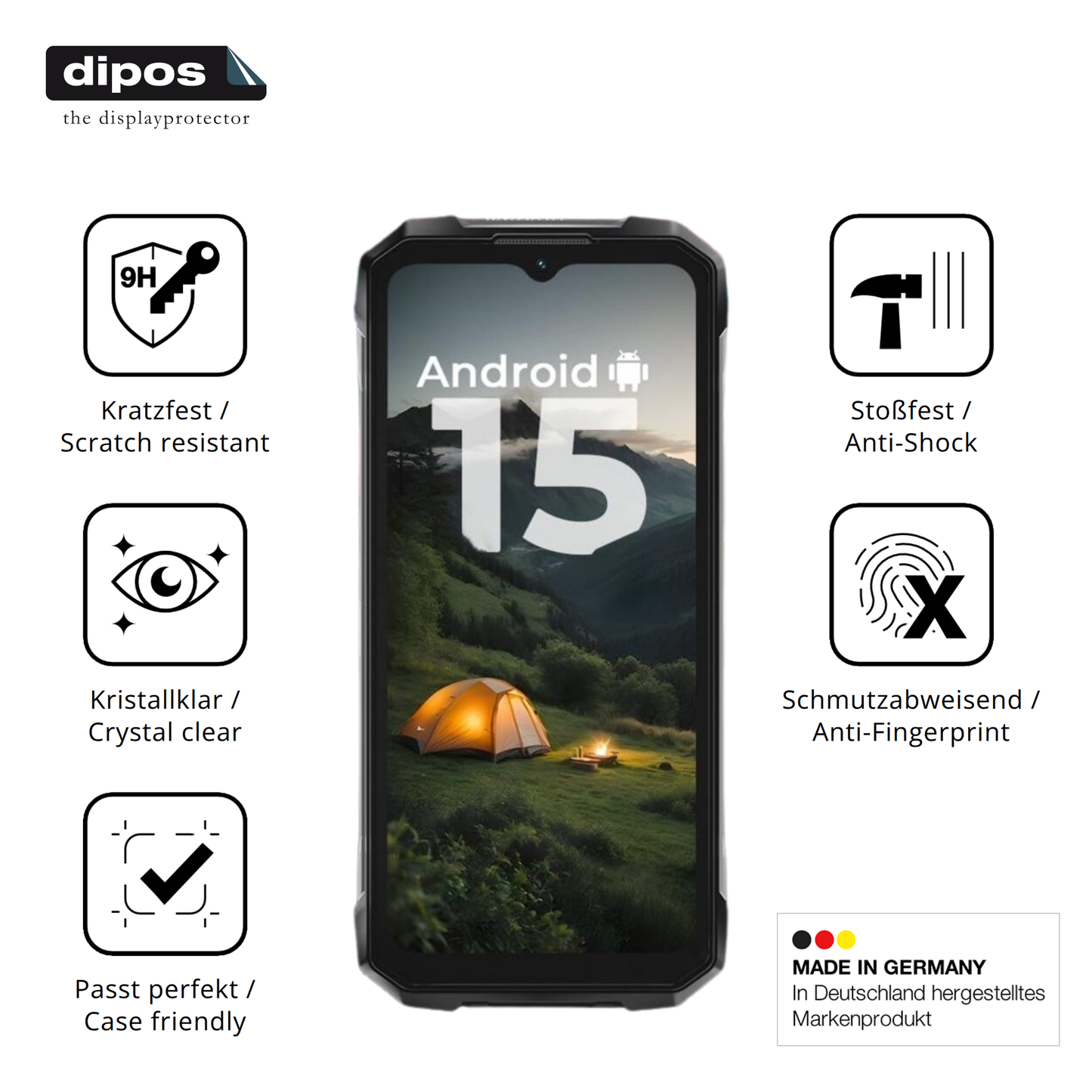 Displayschutz hergestellt in Deutschland, höchste Qualität made in Germany