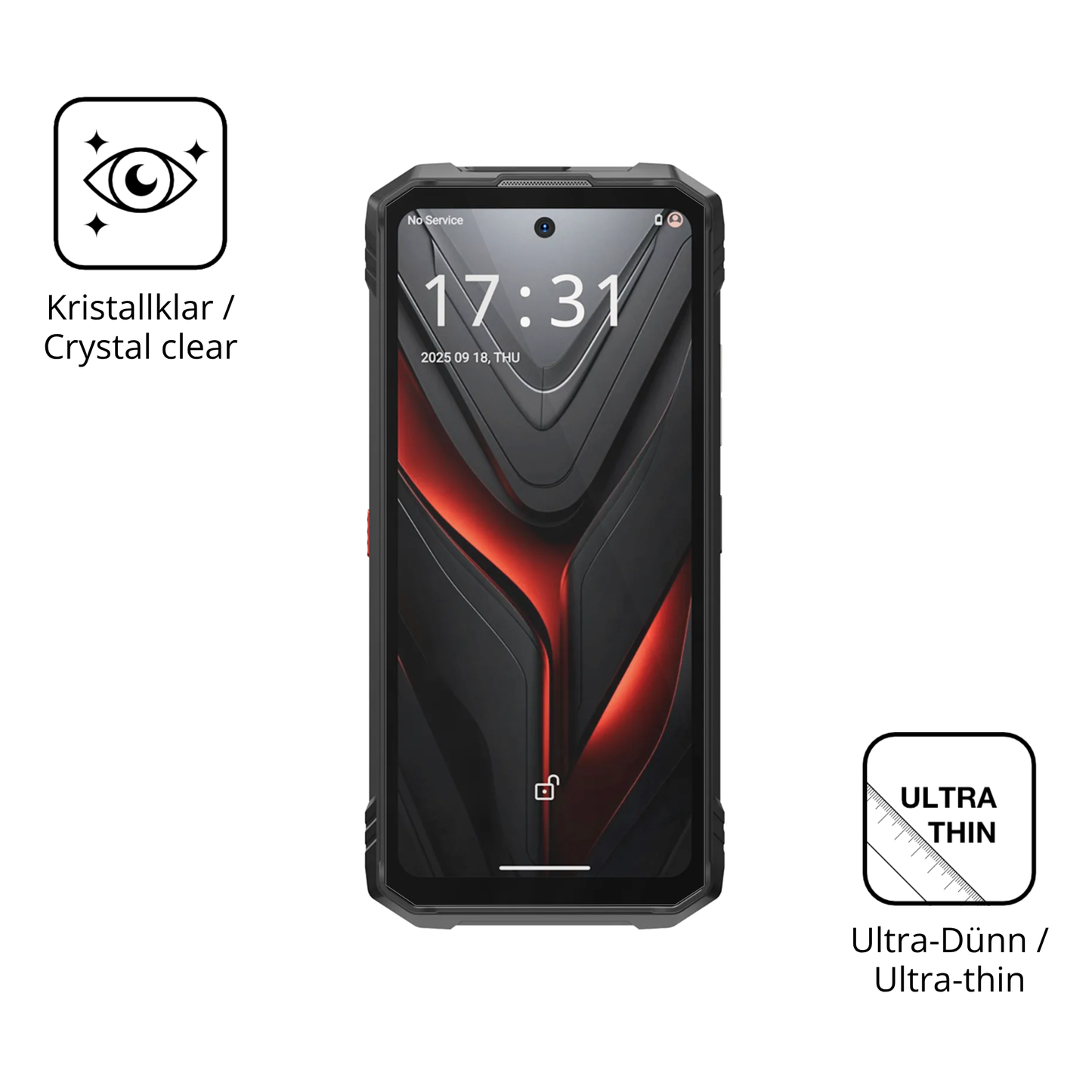 Dünne und klare Folie passend zugeschnitten für Hotwav Hyper 8 Ultra