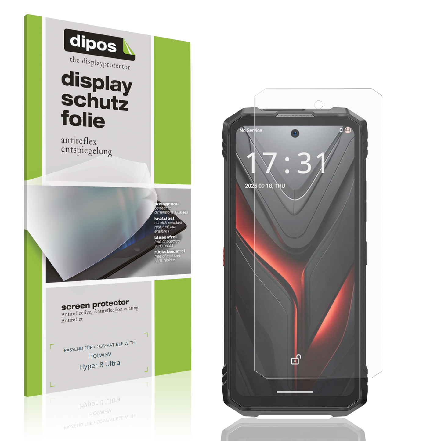 Matte Displayschutzfolie von dipos passend für Hotwav Hyper 8 Ultra, präziser Zuschnitt und blasenfrei montiert