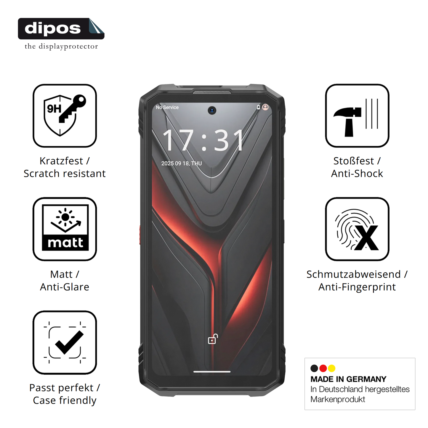 Displayschutz hergestellt in Deutschland, höchste Qualität made in Germany