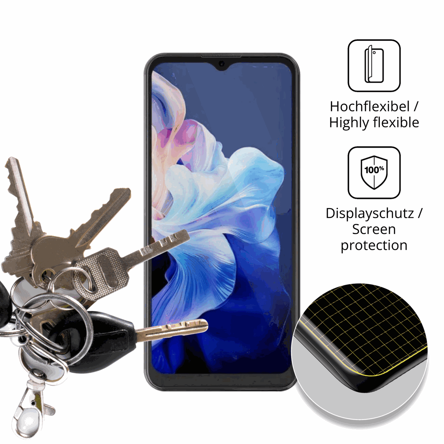dipos Displayschutz für Hotwav Note 15, transparente Oberfläche, geringe Dicke und perfekte Passform