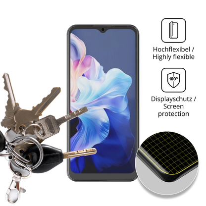 dipos Displayschutz für Hotwav Note 15 Pro, transparente Oberfläche, perfekte Passform auch für die Rundungen