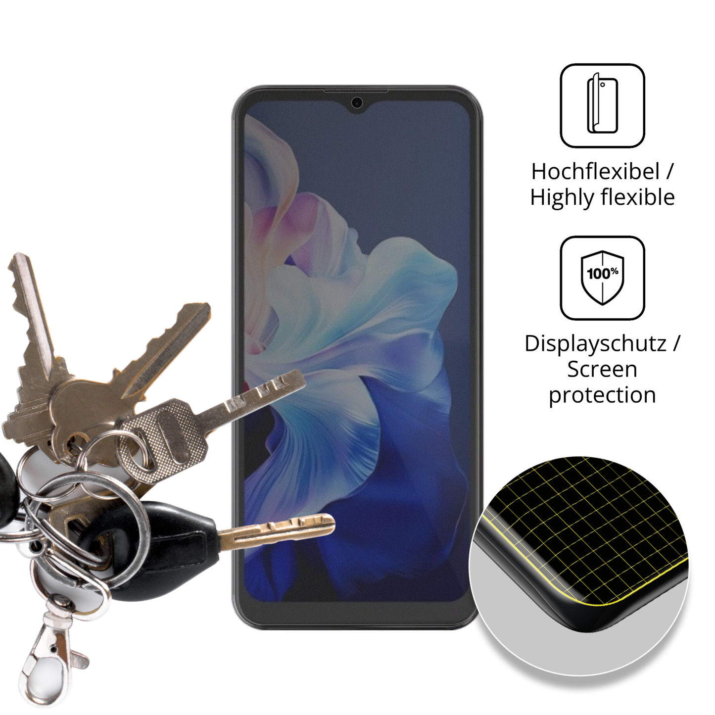 dipos Displayschutz für Hotwav Note 15 Pro, mit Blickschutzfilter und perfekter Passform auch für die Rundungen