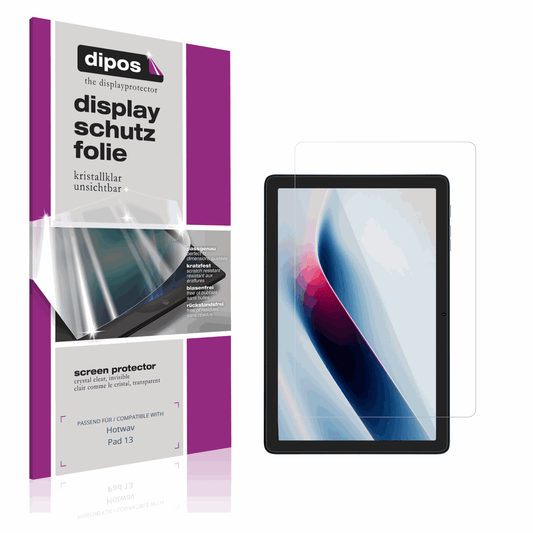 Klare Displayschutzfolie von dipos passend für Hotwav Pad 13, präziser Zuschnitt und blasenfrei montiert