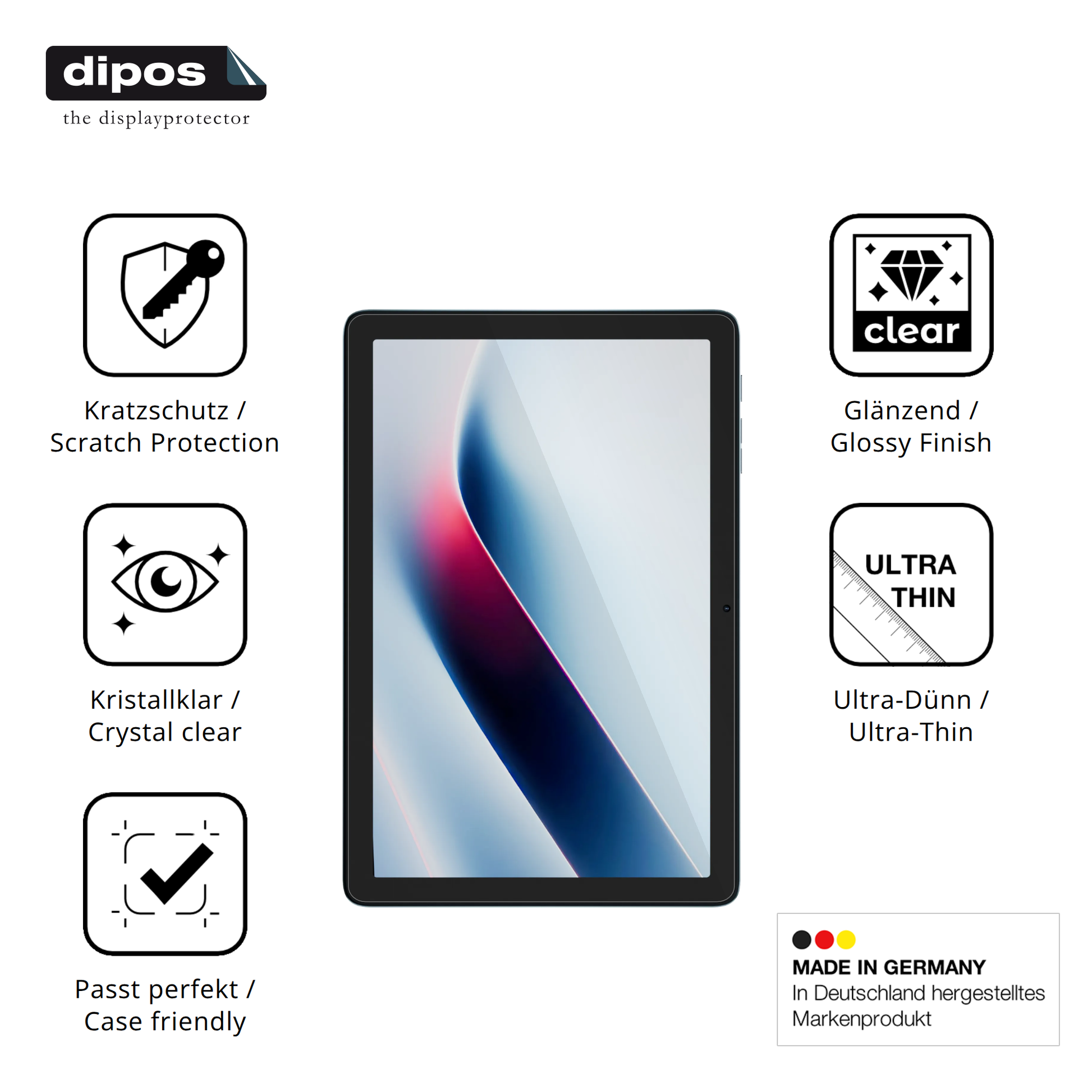 Displayschutz hergestellt in Deutschland, höchste Qualität made in Germany