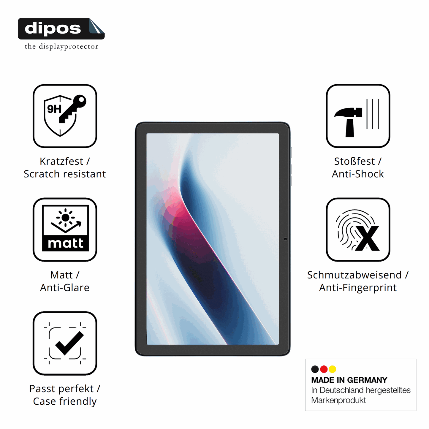 Displayschutz hergestellt in Deutschland, höchste Qualität made in Germany