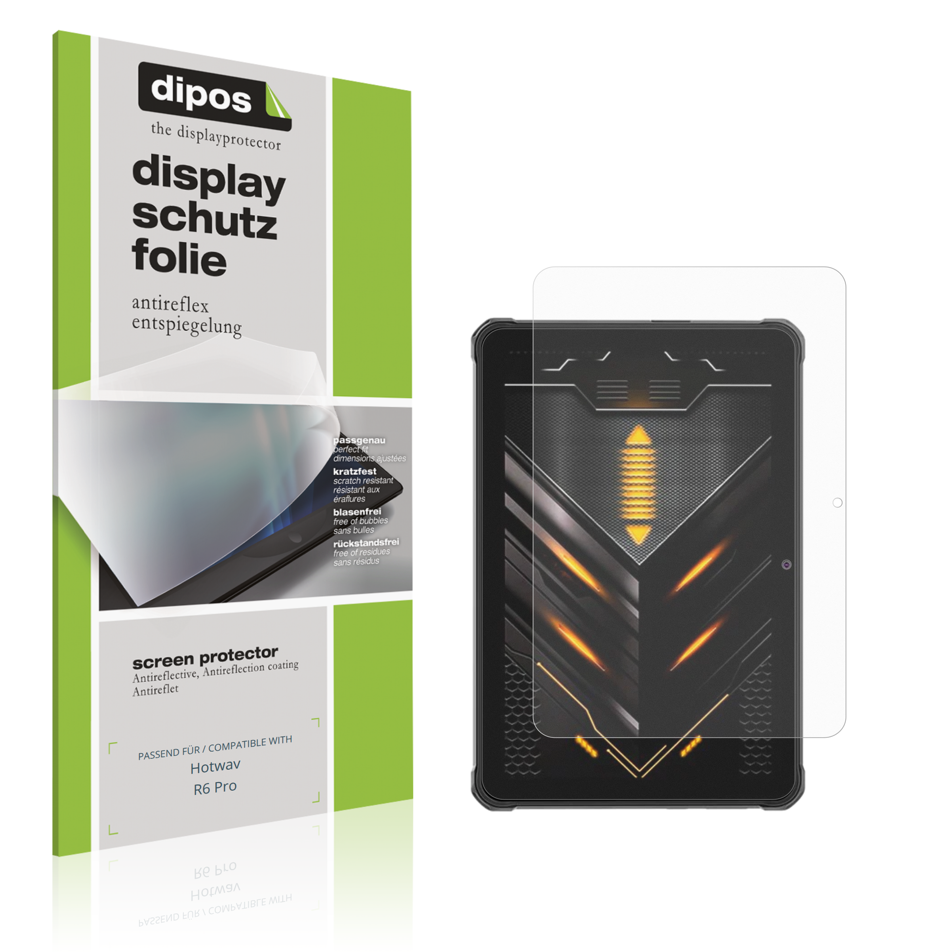 Matte Displayschutzfolie von dipos passend für Hotwav R6 Pro, präziser Zuschnitt und blasenfrei montiert