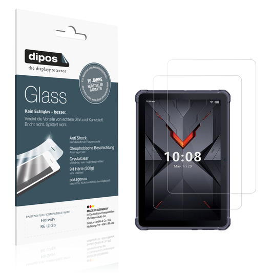 Klare Displayschutzfolie von dipos passend für Hotwav R6 Ultra, 9H kratzfest und blasenfrei montiert