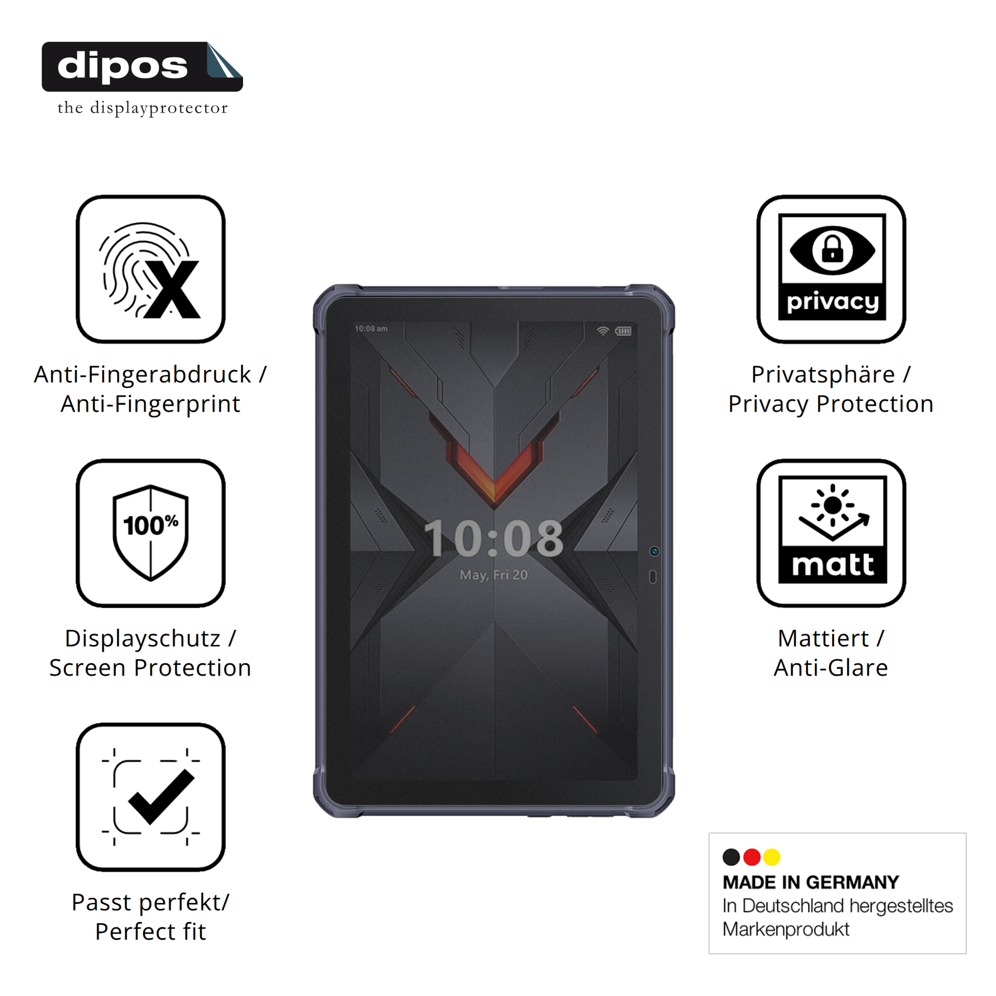 Privatsphäre-Schutz durch Sichtschutz-Folie passend zugeschnitten für Hotwav R6 Ultra