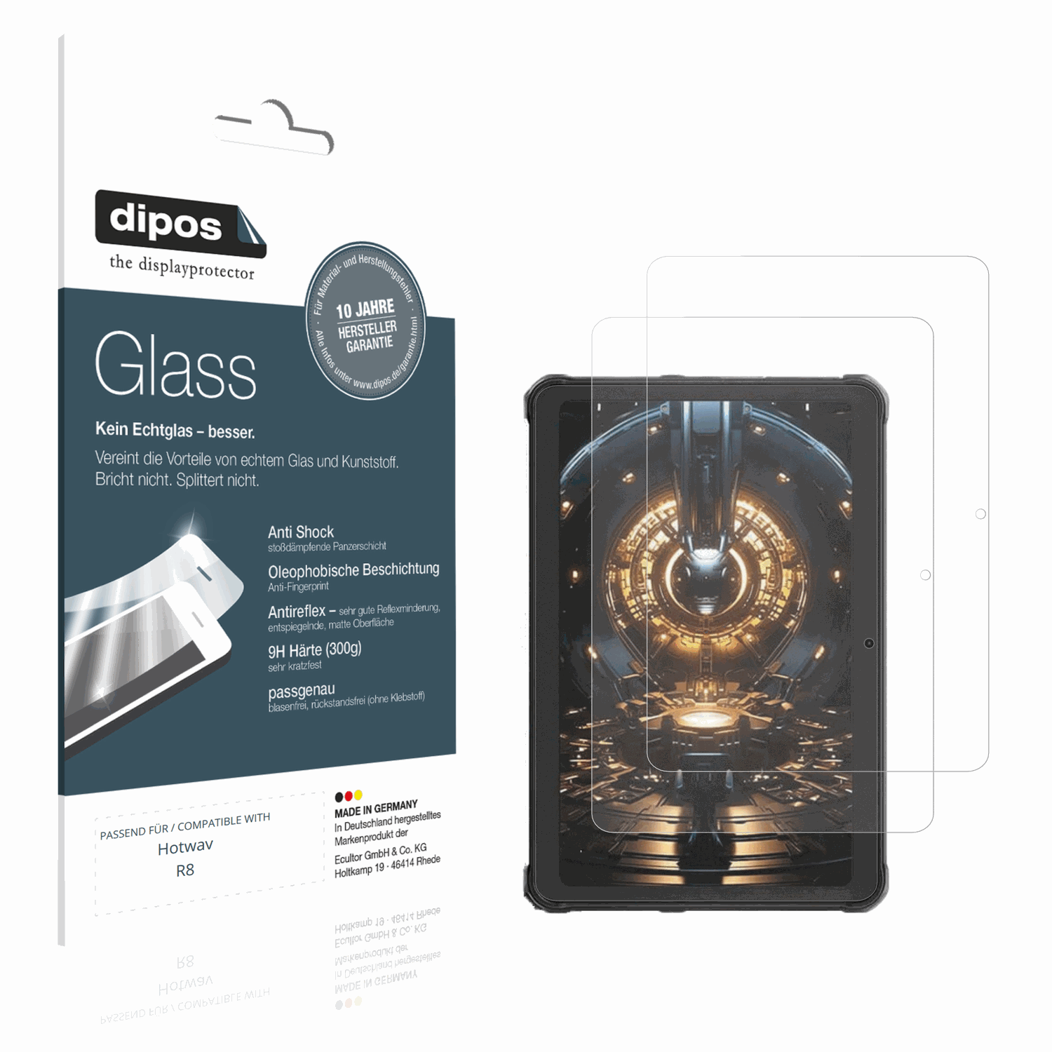 Matte Displayschutzfolie von dipos passend für Hotwav R8, 9H kratzfest und blasenfrei montiert