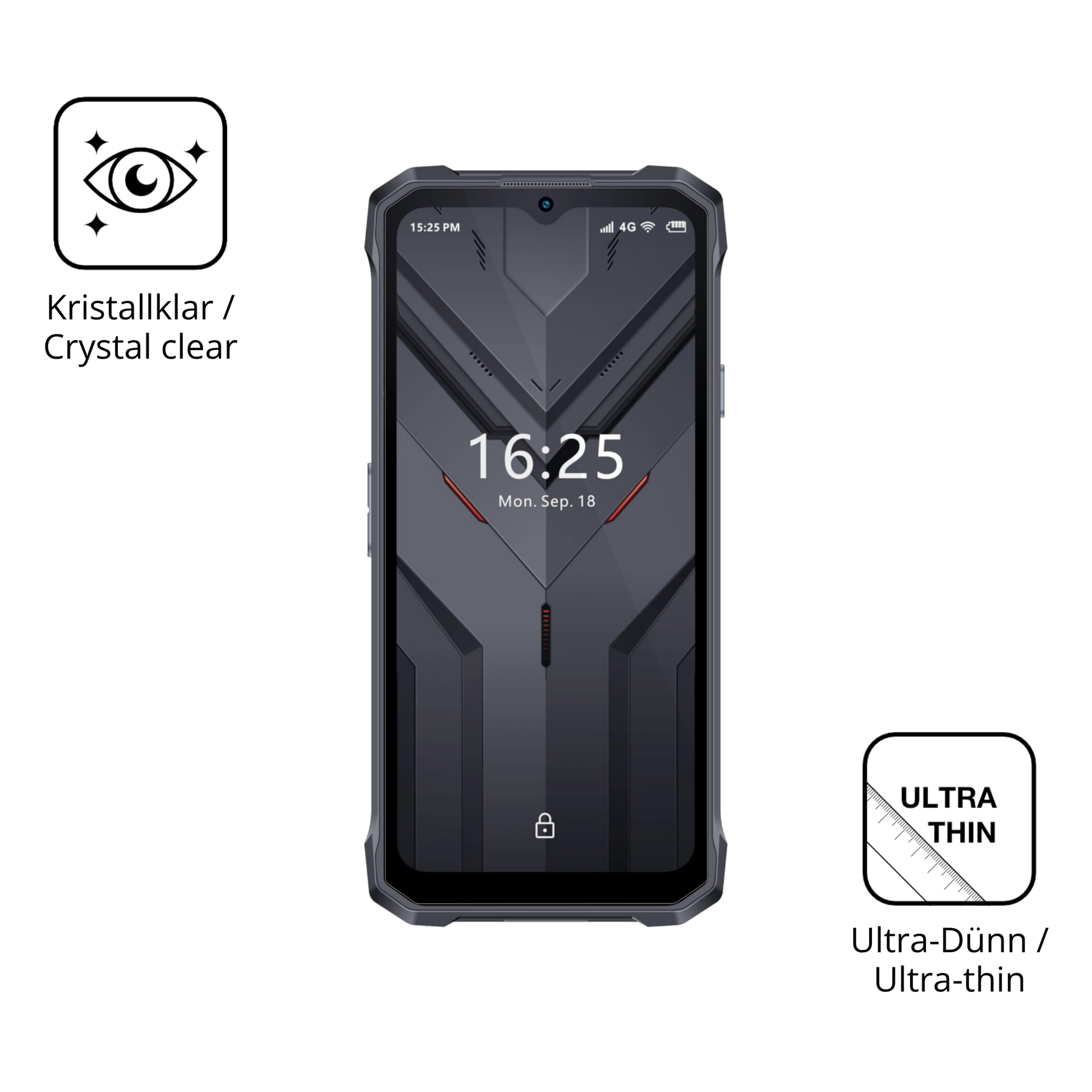 Dünne und klare Folie passend zugeschnitten für Hotwav T7S