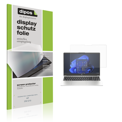 Matte Displayschutzfolie von dipos passend für HP 250 G10, präziser Zuschnitt und blasenfrei montiert