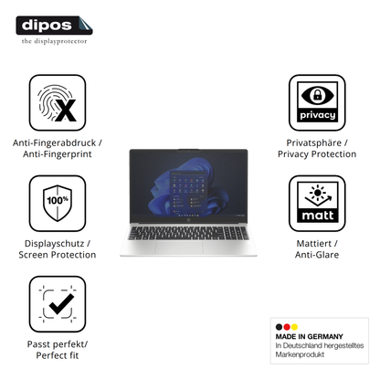 Privatsphäre-Schutz durch Sichtschutz-Folie passend zugeschnitten für HP 250 G10