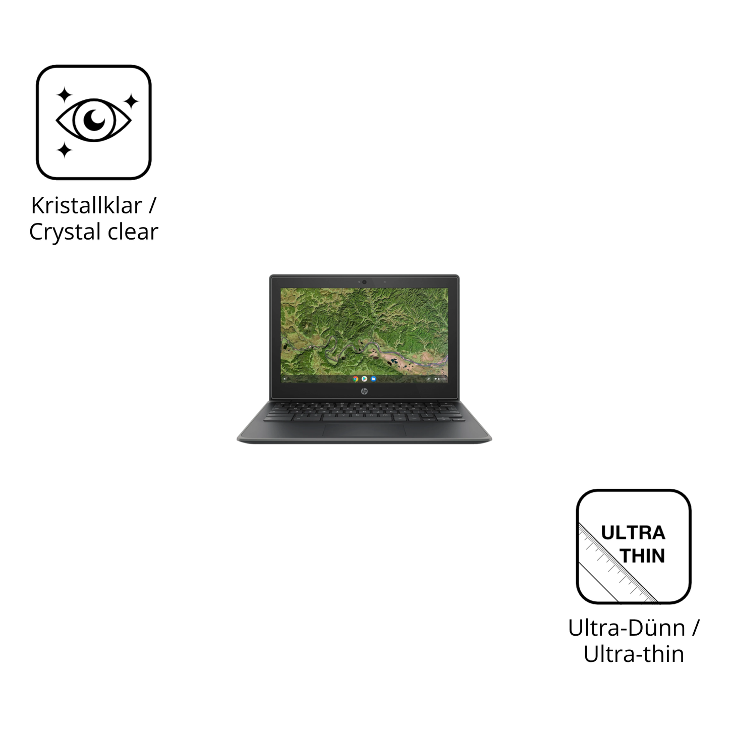 Dünne und klare Folie passend zugeschnitten für HP Chromebook 11A G8EE