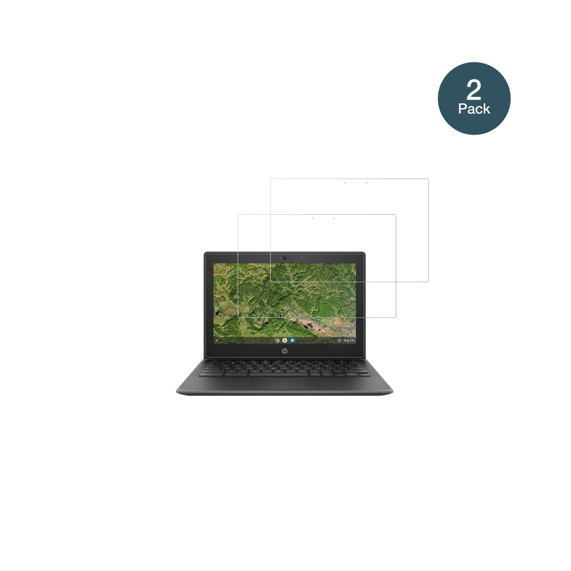 HPChromebook 11A G8EE mit aufgebrachter dipos Flex Schutzfolie, glasklare Darstellung ohne Einschränkungen