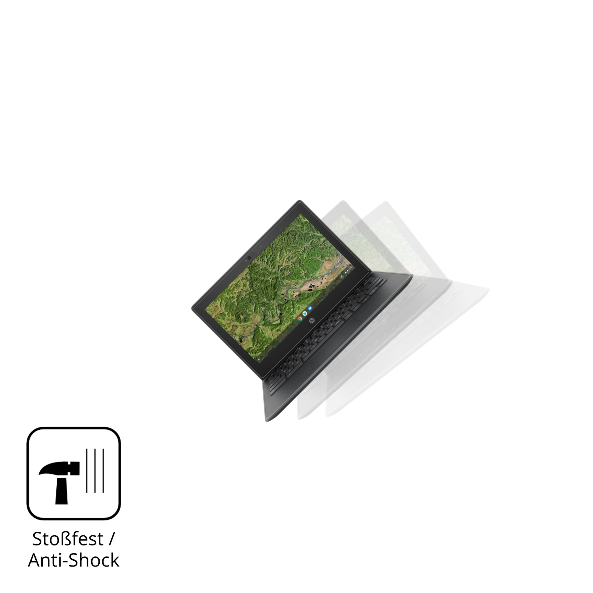 Schutz gegen Kratzer auf dem HP Chromebook 11A G8EE Glas durch Schlüssel, Stöße gegen die Tischkante oder Stürze