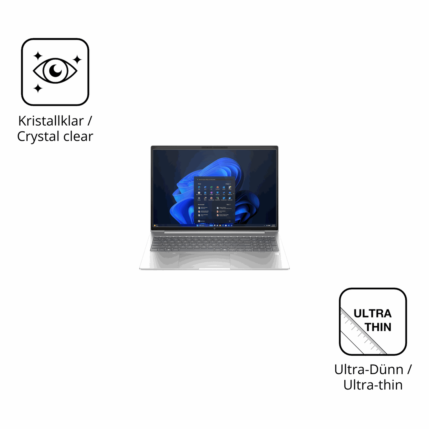 2x Screen Protector for HP EliteBook 6 G1i 16 Zoll Protection Crystal Clear 