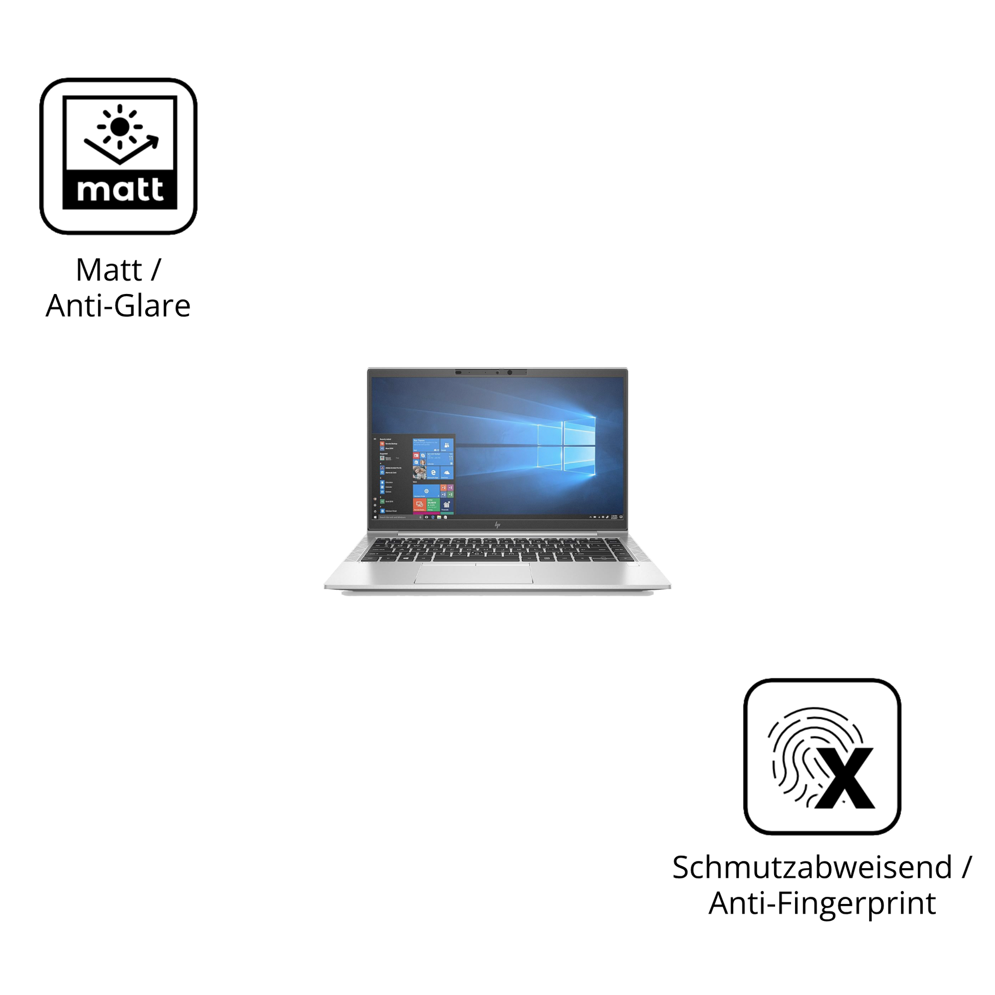 Dünne und entspiegelnde Folie passend zugeschnitten für HP EliteBook 845 G7