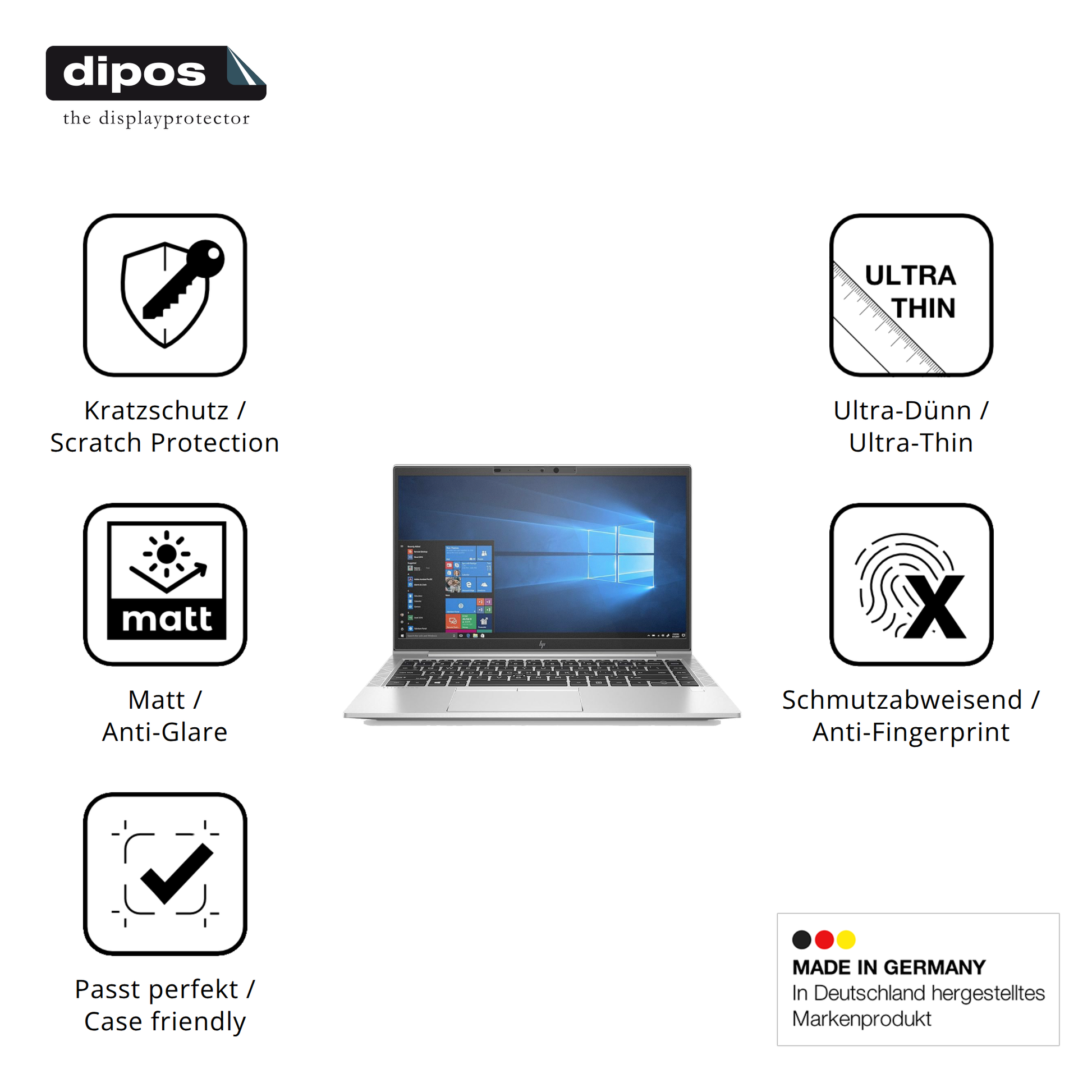 Displayschutz hergestellt in Deutschland, höchste Qualität made in Germany
