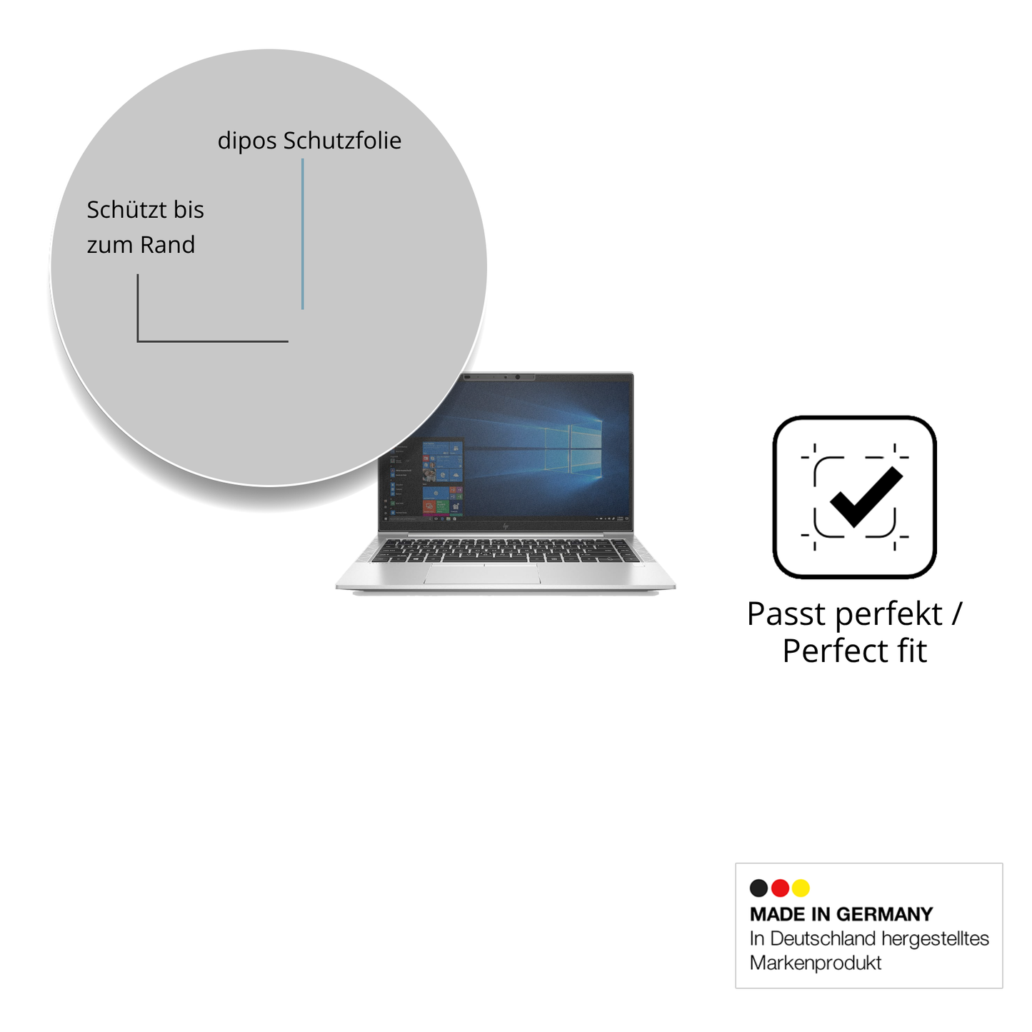 Schutz gegen Kratzer auf dem HP EliteBook 840 G7 Glas durch Schlüssel oder Ähnliches