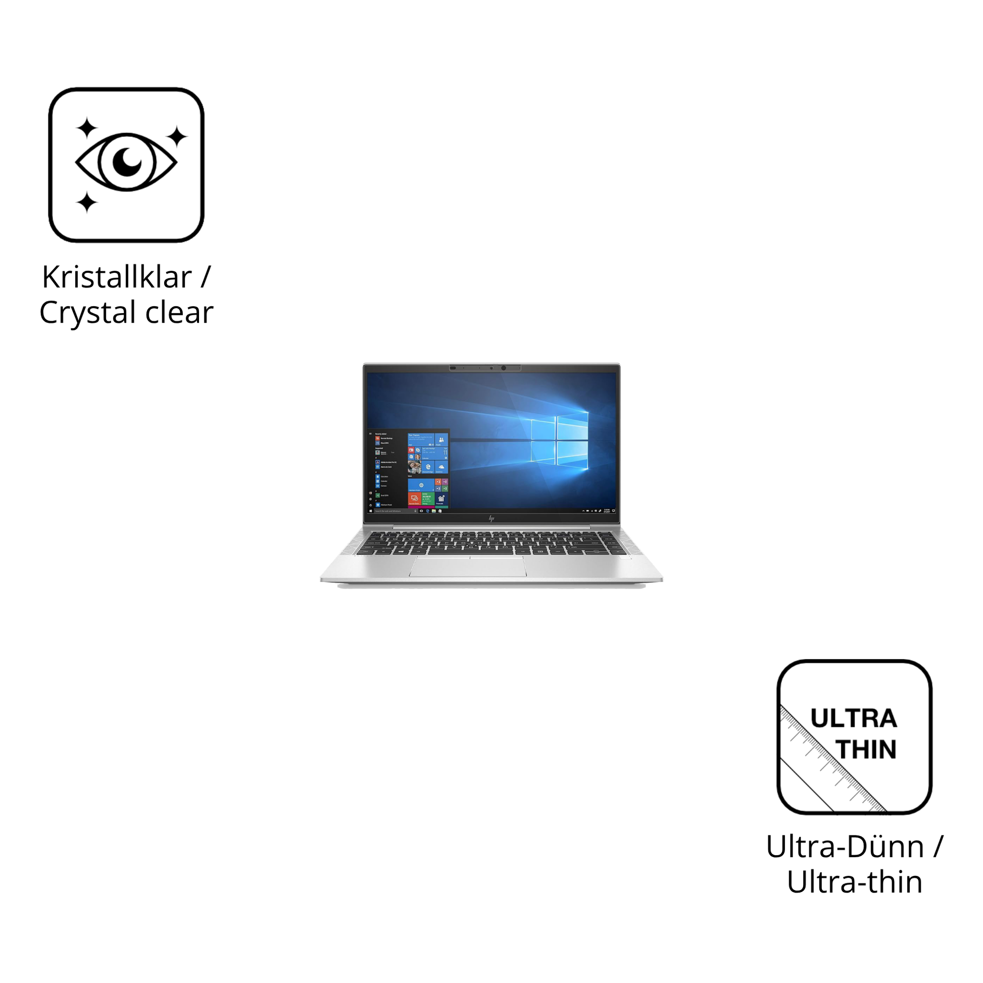 Dünne und klare Folie passend zugeschnitten für HP EliteBook 845 G7