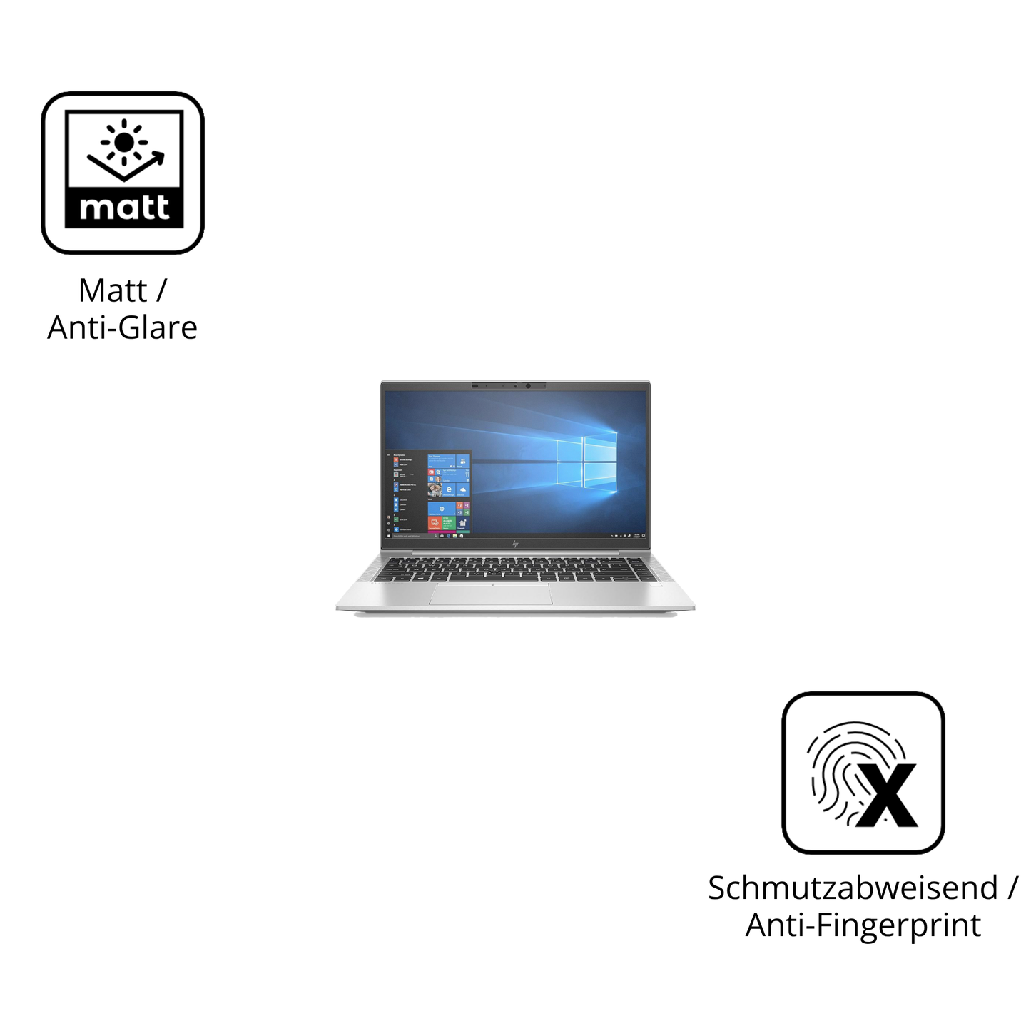 9H Hartbeschichtete, flexible Folie passend zugeschnitten für HP EliteBook 840 G7