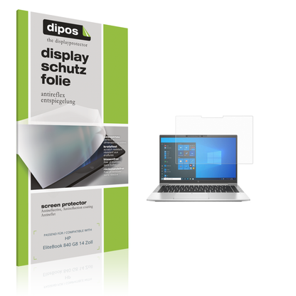 Matte Displayschutzfolie von dipos passend für HP EliteBook 840 G8 14 Zoll, präziser Zuschnitt und blasenfrei montiert