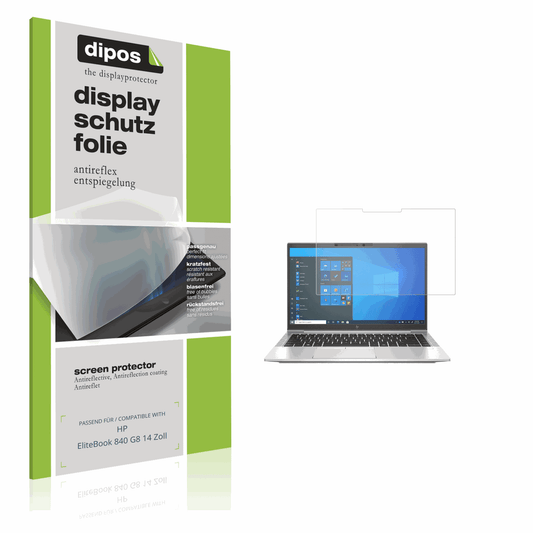 Matte Displayschutzfolie von dipos passend für HP EliteBook 840 G8 14 Zoll, präziser Zuschnitt und blasenfrei montiert