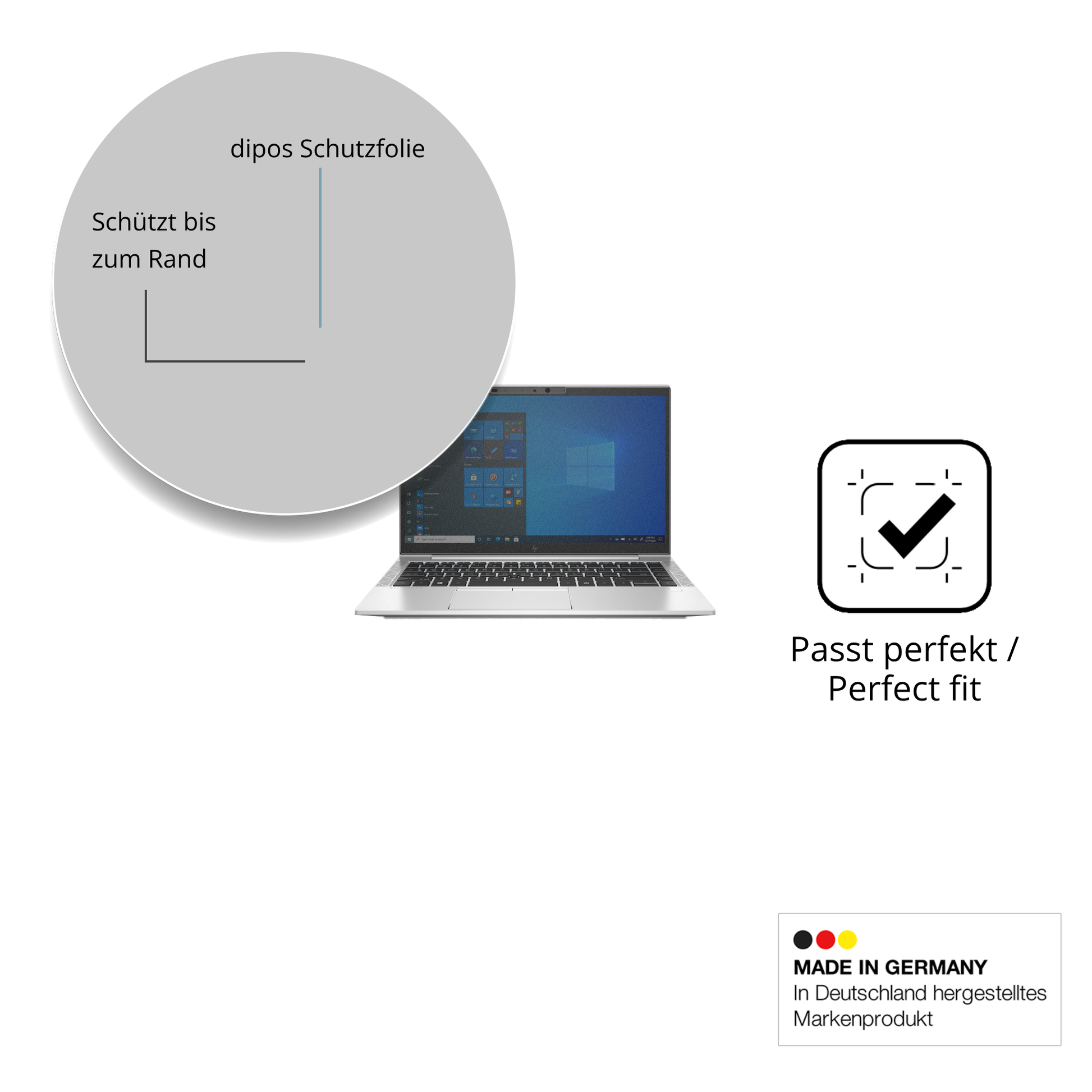 Schutz gegen Kratzer auf dem HP EliteBook 840 G8 14 Zoll Glas durch Schlüssel oder Ähnliches