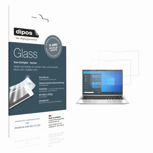 Matte Displayschutzfolie von dipos passend für HP EliteBook 840 G8 14 Zoll, 9H kratzfest und blasenfrei montiert