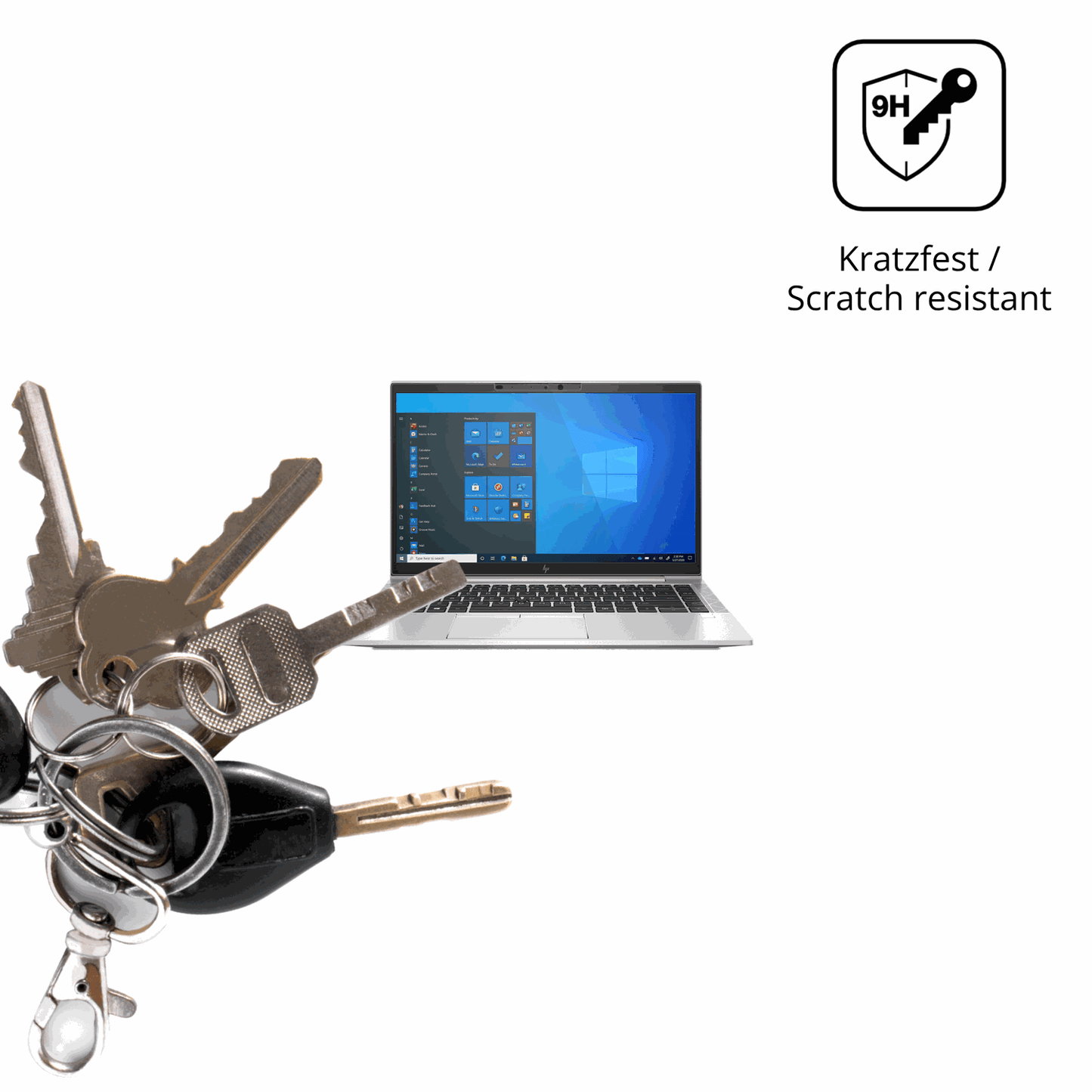dipos Displayschutz für HP EliteBook 840 G8 14 Zoll, transparente Oberfläche, perfekte Passform auch für die Rundungen