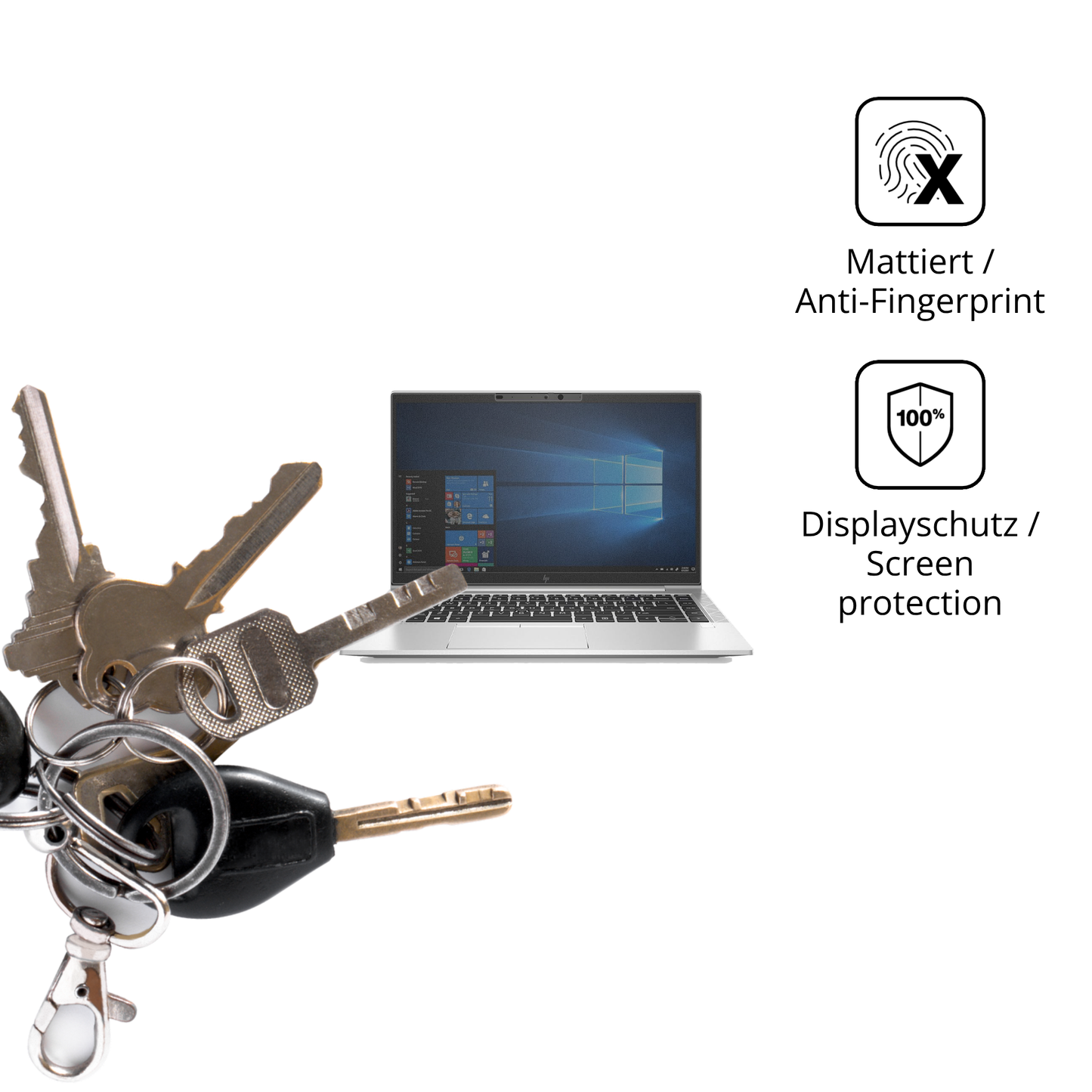 dipos Displayschutz für HP EliteBook 845 G7, mattierte Oberfläche, Blickschutzfilter und perfekter Passform