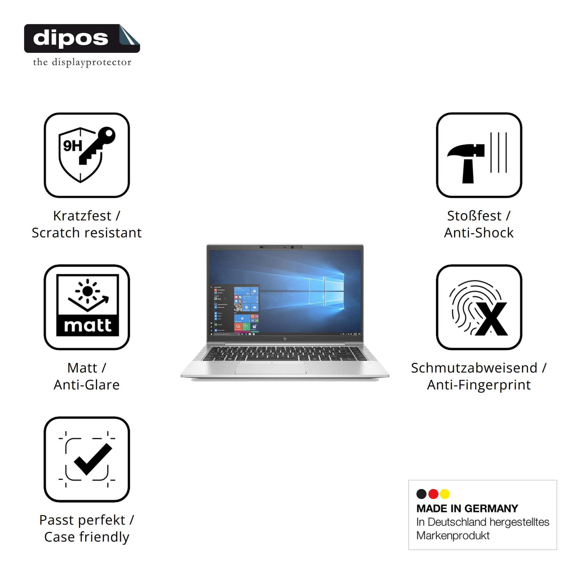 Displayschutz hergestellt in Deutschland, höchste Qualität made in Germany