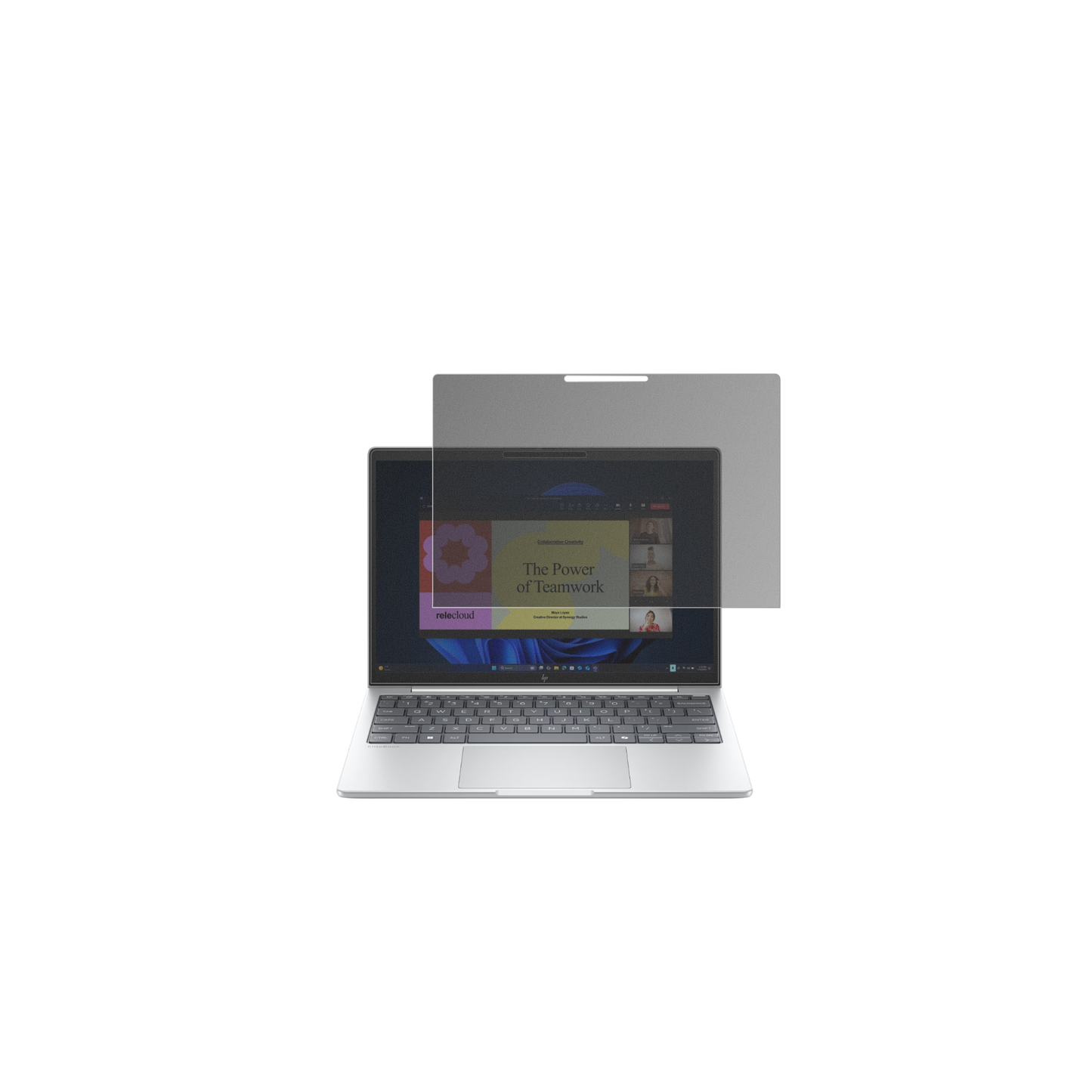 HPEliteBook 8 G1a 13 Zoll mit aufgebrachtem dipos Displayschutz, der seitliche Einblicke blockiert