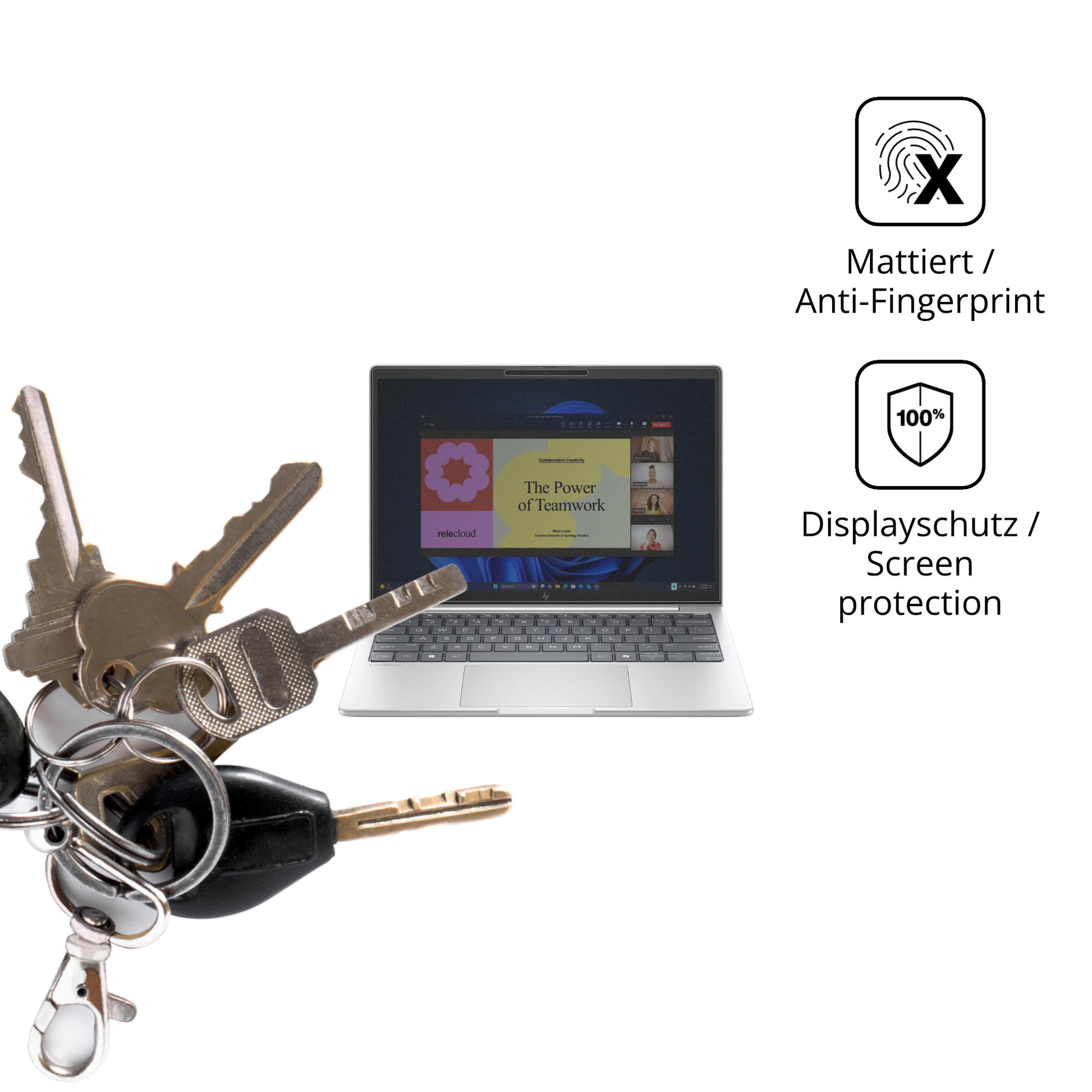 dipos Displayschutz für HP EliteBook 8 G1a 13 Zoll, mattierte Oberfläche, Blickschutzfilter und perfekter Passform