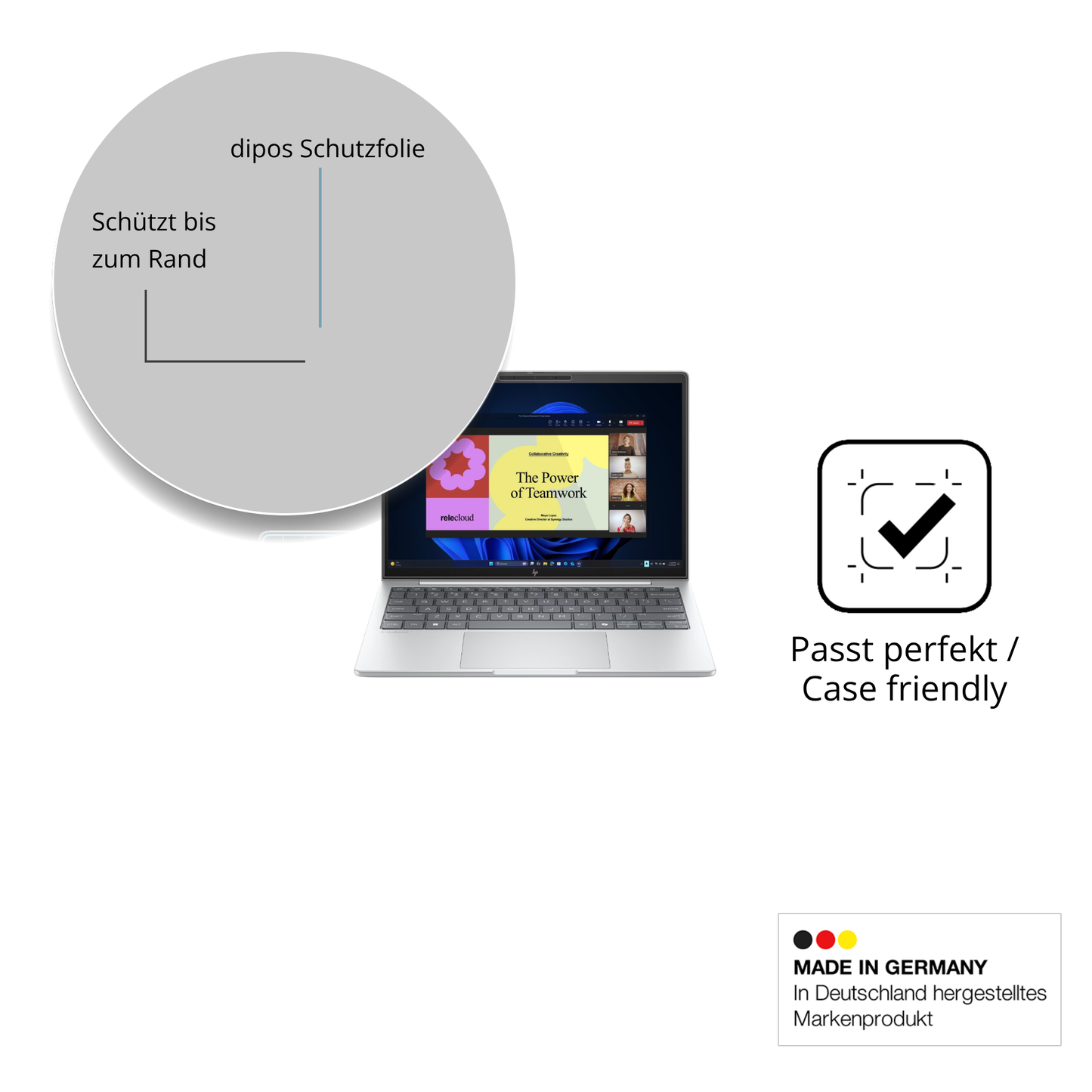 Besonders flexibler Displayschutz mit Anti-Shock-Schicht im Materialmix