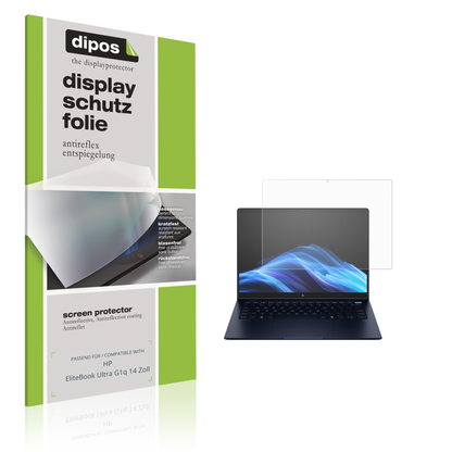 Matte Displayschutzfolie von dipos passend für HP EliteBook Ultra G1q 14 Zoll, präziser Zuschnitt und blasenfrei montiert