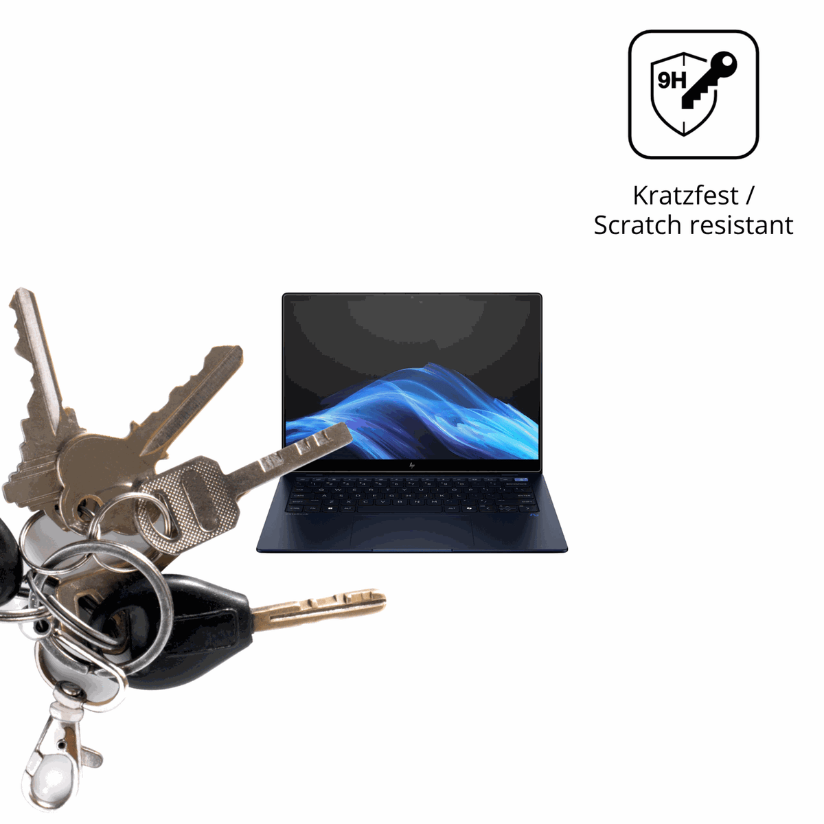 dipos Displayschutz für HP EliteBook Ultra G1q 14 Zoll, transparente Oberfläche, perfekte Passform auch für die Rundungen