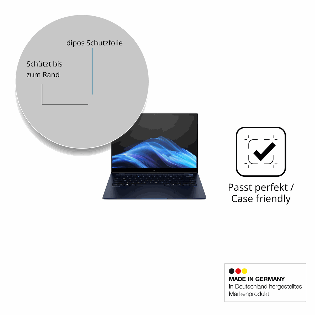 Besonders flexibler Displayschutz mit Anti-Shock-Schicht im Materialmix