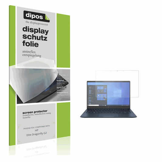 Matte Displayschutzfolie von dipos passend für HP Elite Dragonfly G2, präziser Zuschnitt und blasenfrei montiert