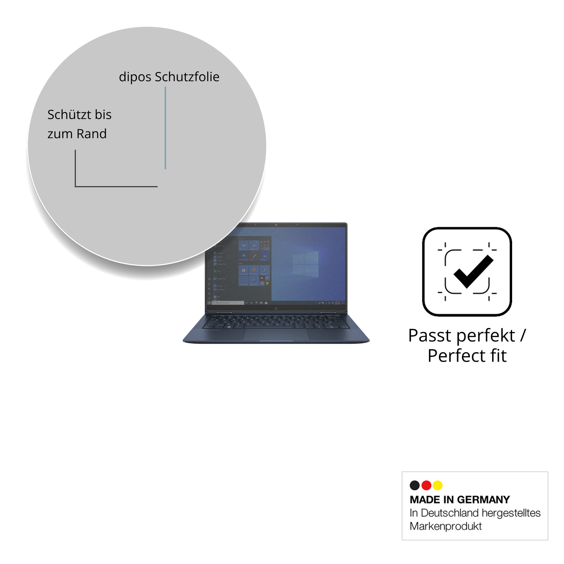 Schutz gegen Kratzer auf dem HP Elite Dragonfly G2 Glas durch Schlüssel oder Ähnliches