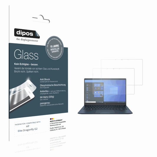Matte Displayschutzfolie von dipos passend für HP Elite Dragonfly G2, 9H kratzfest und blasenfrei montiert