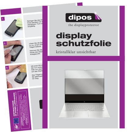 Klare Displayschutzfolie von dipos passend für HP Envy 17-CG1567NG, präziser Zuschnitt und blasenfrei montiert