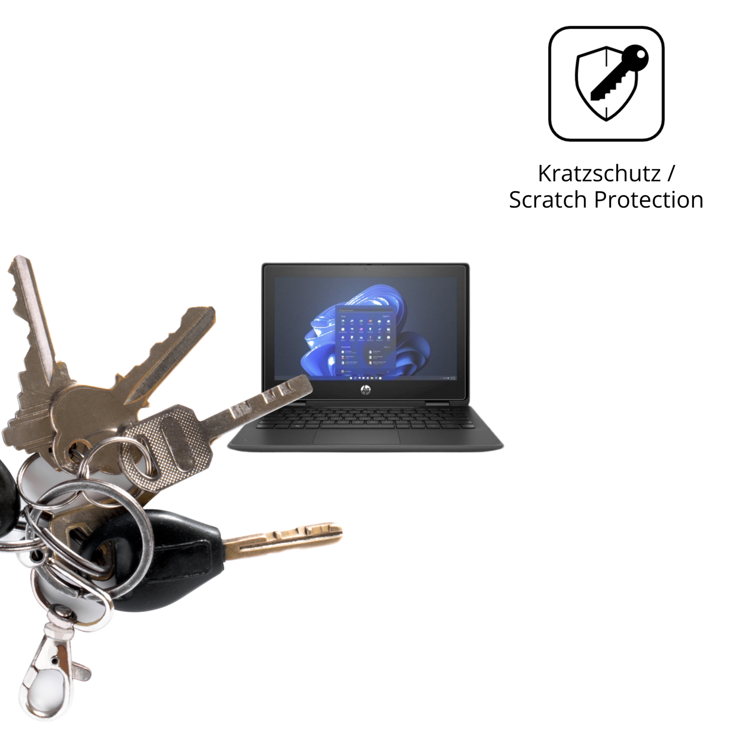 Schutz gegen Kratzer auf dem hpfortis flip g1i 11 zoll Glas durch Schlüssel oder Ähnliches