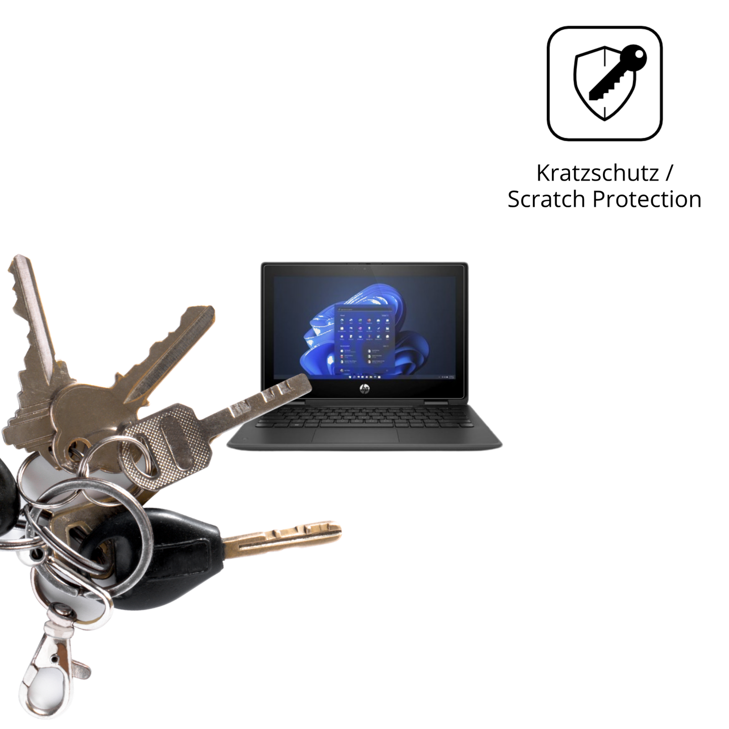Schutz gegen Kratzer auf dem hpfortis flip g1i 11 zoll Glas durch Schlüssel oder Ähnliches